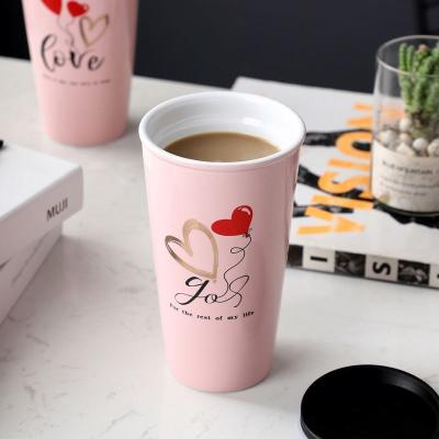 China Gift New Hot Sale Viable Hot Releases Insulated Ceramic Coffee Mug Without Handle Thermal Ceramic Travel Mug for sale