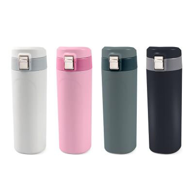 China Nordic PORTABLE Thermos Flask Insulated Travel Mug with Bounce Lid and Ceramic Coating for sale