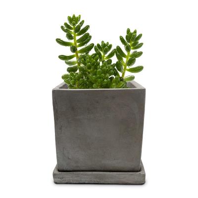 China Stocked Stocked Hot-selling Cement Planter Pot Set High Quality Square Shape Flower Pots for sale