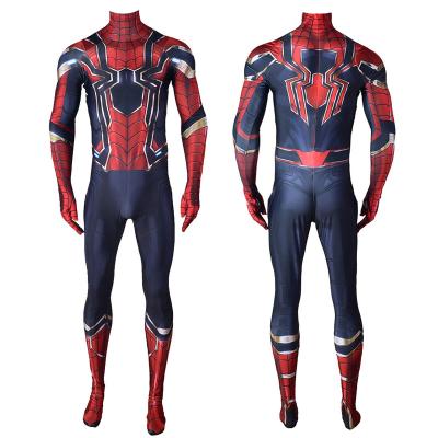 China Spider Man Costume Halloween Cosplay Spiderman Costume Black Red Spandex 3D Fancy Dress Adult Cosplay Jumpsuit Halloween Costume Kids Cosplay for sale