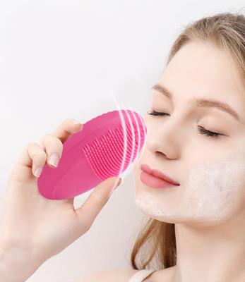 China For Mini Electric Silicone Deep Cleansing Waterproof Home Use Ultrasonic Face Machine Facial Massage Cleaning for sale