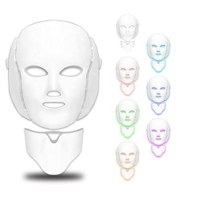 China Face Lift Factory Direct Photo Electric Light Therapy Led Face Mask 7 Colors LED Face Shield With Neck for sale