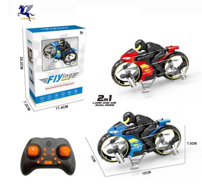 China RC Model 2 in 1 land and air mini rc motorcycle flying drone for Christmas gifts rc motorcycle toy for sale