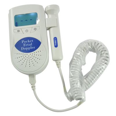 China Portable Pocket Plastic Doppler Ultrasound Fetal Heartbeat Monitor Fetal Doppler for sale