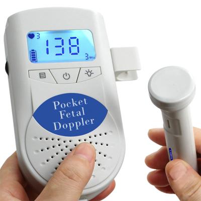 China 2021 Pregnant Women Home Baby Heartbeat Plastic Portable Pocket Digital Monitor Fetal Doppler Ultrasound for sale