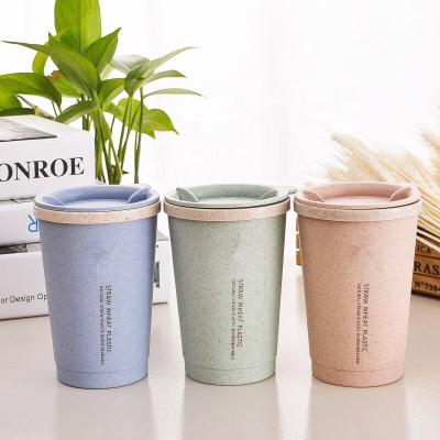 China Small Sustainable Portable Reusable Eco Friendly Travel Mug Wheat Straw Custom Mugs for sale