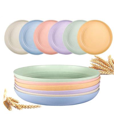 China Dropshipping Amazon Sustainable Hot Eco Friendly Biodegradable Dishes Sets 4pcs Set Wheat Straw Dinnerware Set for sale