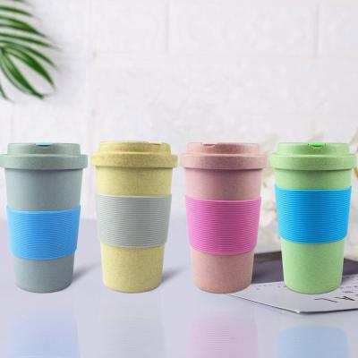 China Newest Sustainable Top Quality PLA Water Cup 400ML Insulated Coffee Cup With Silicone Lid for sale