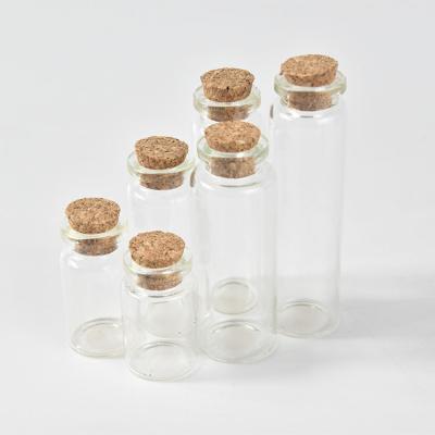 China Hot Sale Personal Care Mini Glass Bottles With Cork Vial Lid With Cork Top Bottle for sale