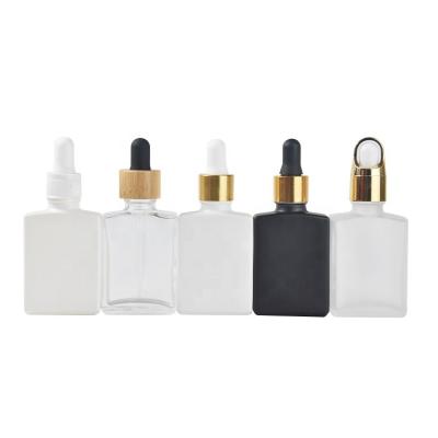 China Personal Care Free Sample Glass Dropper Bottle Essential Oil Square Bottle 30ml for sale