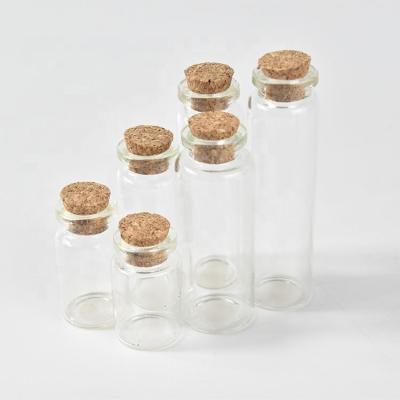 China CANDY Round Clear Potion Reusable Potion Bottles With Cork Bottles for sale