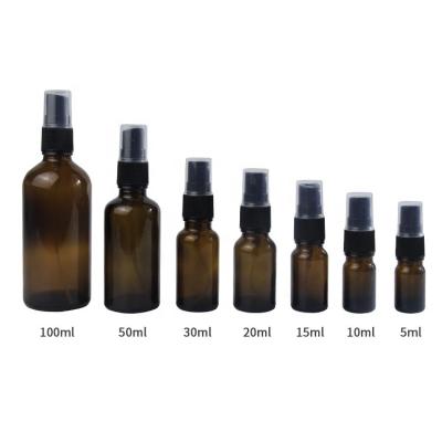 China 100ml Personal Care Refillable Amber Glass Spray Bottles for sale