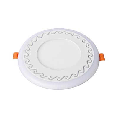 China Modern 3+3W / 6+3W / 12+4W / 18+6W Double Color Led Slim Ceiling Recessed Round LED Panel Light for sale