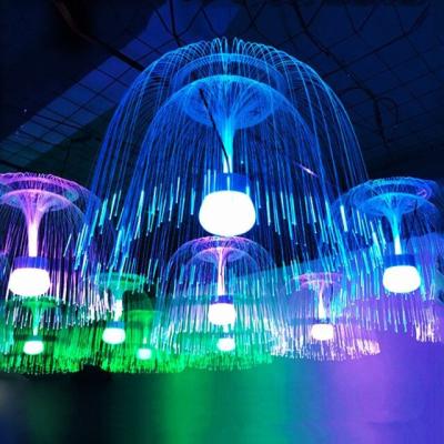 China Multicolor LED Fiber Optic Jellyfish Lantern Lamp Light Christmas Chandelier Lampshades Decorate Chandeliers for sale