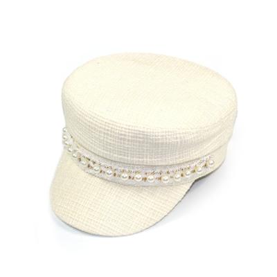 China Character Factory Beret Hat With Different Pearl Vintage Design Of Berets Cap Chapeus Cap for sale