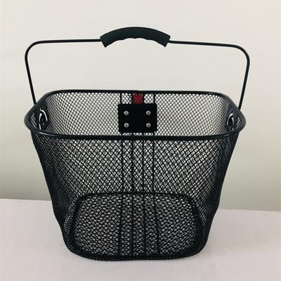 China One-button disassembly one key to remove quick installation, bicycle basket rack basket with hand-in advance, quick iron basket for sale