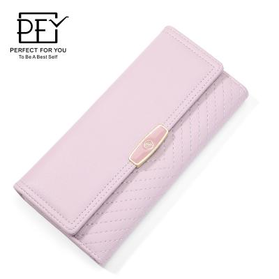 China WEICHEN Good Quality PU Leather Purse Woman Waterproof Newest Design Wallet For YOUNG FOREVRE Women Simple Style for sale