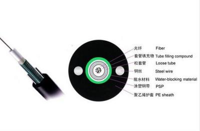 China Uni Tube Light Armored Non - metallic 48 Core Single Mode Fiber Optic Cable GYXTW for sale