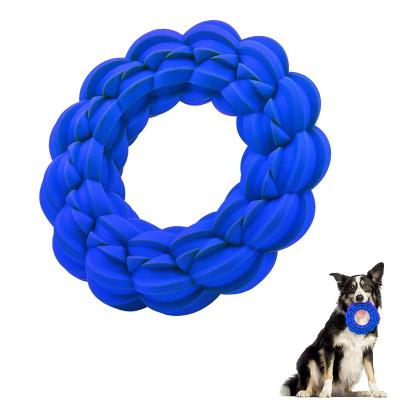 China Natural Rubber New Design Sustainable Durable Super Clean Teeth Indestructible Chew Toy Dog Toy Ring for sale