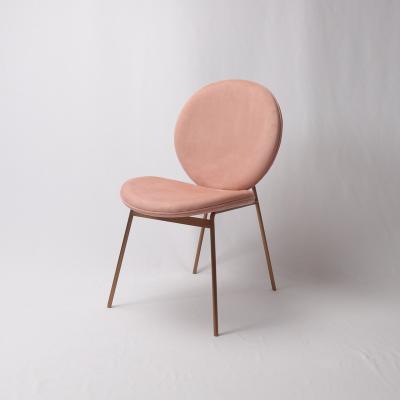 China Velvet Fabric / Fabric Velvet Upholstered Dining Chair With Rose Gold Leg for sale