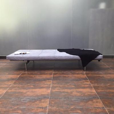 China Modern Home Basic Furniture Stainless Steel Genuine Leather Daybed for sale