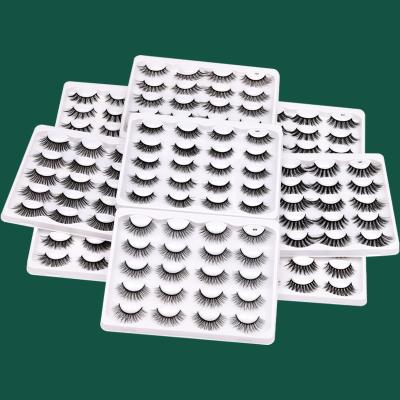 China Flurry Curly Natural 3d False Eyelashes Lashes Silk Lashes 10 Pairs With Plastic Eyelash Trays for sale