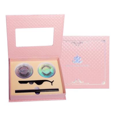 China New style individual eyeliner box false mink natural eyelashes wholesaler set 2 pairs false eyelash packaging box for sale