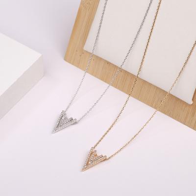 China Trendy Hot Selling Fashion Arrow Style Neck Copper Zircon Chain Pendant Necklace for sale