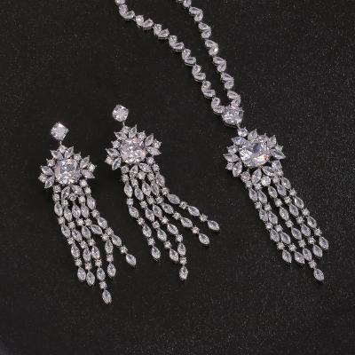 China FASHIONABLE Italian Gold Plated Tassel Necklace Pendant Jewelry Set 18k Jewelry Set for sale