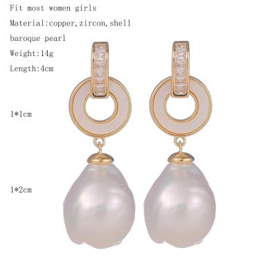 China New Style Wedding Natural Irregular Baroque Pearl FASHIONABLE Customable Jewelry Dangle Earrings For Wedding Party for sale