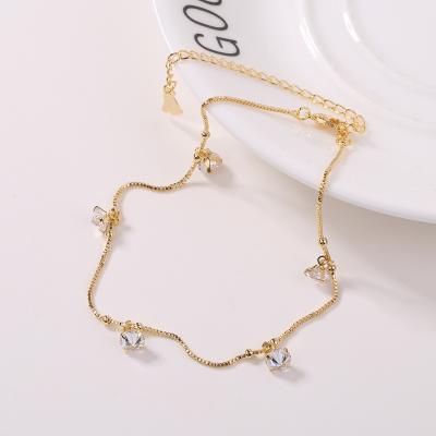 China FASHIONABLE platinum&gold plated diamond classic charm women anklet chain fashion designs for sale