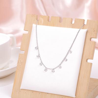 China FASHIONABLE Crystal Transparent White Pendant Necklace Silver Geometric Round Zircon Jewelry 925 Customized Gold Filled Necklaces for sale