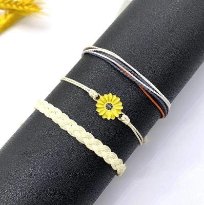 China Vintage Brand New American Trendy Wax Rope Leather Hand - Woven Friendship Bracelet for sale