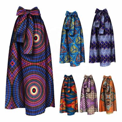 China New Arrival Plus Size African Wax Cotton Skirts Long For Girls Traditional Dutch Maxi Skirts Retro Printed Women Summer Clothing Dashiki for sale