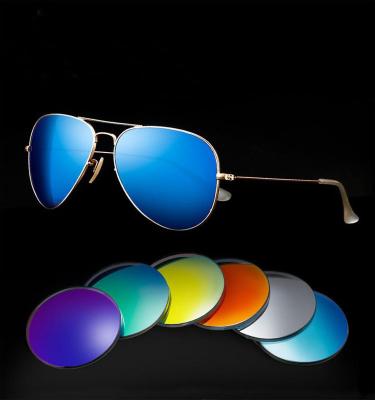 China Large Single Vision 1.50 CR39 Lens Size Polarized Sunglass 75mm Mirror Coated Optical Lenses for sale