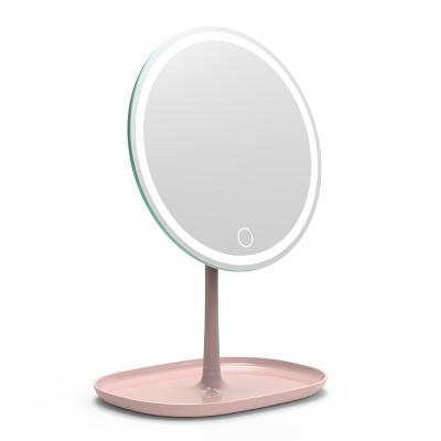 China Hot Sales European Style Lighted Rechargeable Makeup Mirror Lighted Bathroom Make Up Mirror With Led for sale