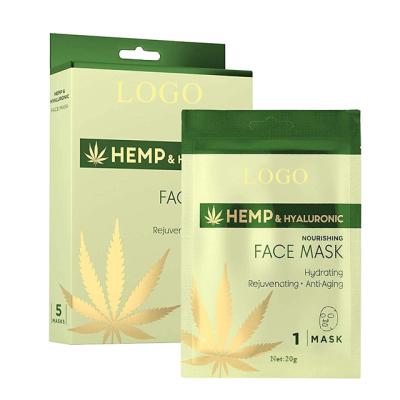 China Hot Sales Beauty Natural Organic Skin Care Moisturizer Moisturizer Moisturizing Face Anti Aging Organic Hemp Leaf Hemp Repair Cbd Facial Mask for sale