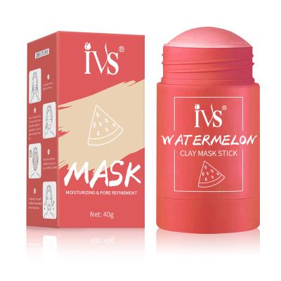 China IVS Moisturizer Moisturizer OEM Factory Fruit Extract Moisturizing Clay Mask Stick Blackhead Remover Private Label Beauty Mud Face Mask Watermelon for sale