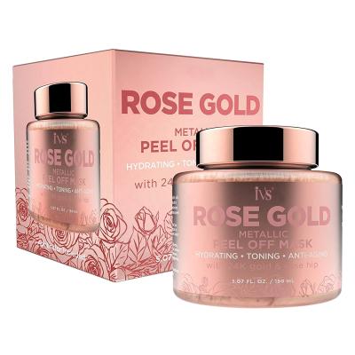 China Wholesale Moisturizer Moisturizer Face Skin Care Moisturizing Anti Aging Clay Mask 24K IVS Rose Gold Metallic Peel Off Hydration Mask for sale