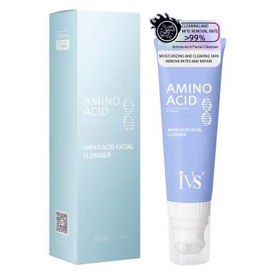 China Acne Treatment Acne Treatment IVS Whitening Gentle Men Face Foaming Wash Face Detergent Deep Cleansing No Irritation AMINO ACID Facial Detergent With Brush for sale