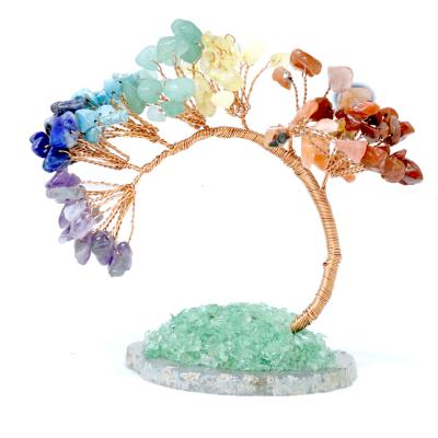 China Hot Selling China Gemstone Natural Crystal Handmade Lucky Crystal Tree Christmas Stone Processing Stone Wholesale Decoration for sale