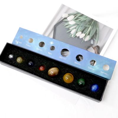 China China set crystal eye stone box solar system eight planets planets energy tiger decoration ore specimen crystal home jewelry for sale