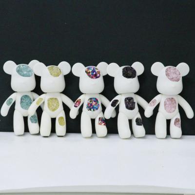 China Hand Crystal Glue Bearbrick China Resin Ornament Drop Crystal Bear For Wedding Gifts for sale