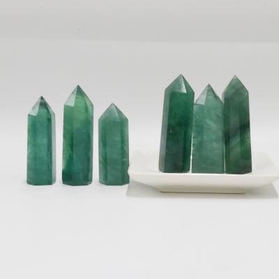 China China Wholesale Hand Carved Natural Green Fluorite Quartz Crystal Tower Decoration for sale