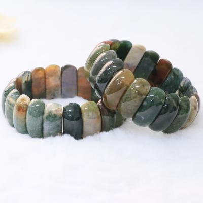 China China Best Selling Natural Stone Marine Jasper Bead Men's and Women's Elastic Bracelet Fashion Bracelet for sale