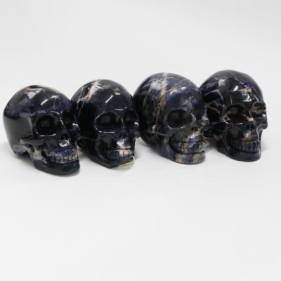 China High Quality Natural Skulls Crystal Skulls Wholesale Gemstone Blue-vein Stone Skulls from China for sale