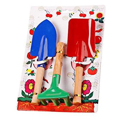 China 3 PCS Pastoral Colorful Multifunctional Wooden Kindergarten Tool Kit Handle Toys For Children Gift for sale