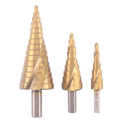 China SOLUDE 3PCS Stainless Steel High Speed ​​Steel Step Drill Bit Set Straight Flute Hex Shank Step Drill For Thick Metal for sale