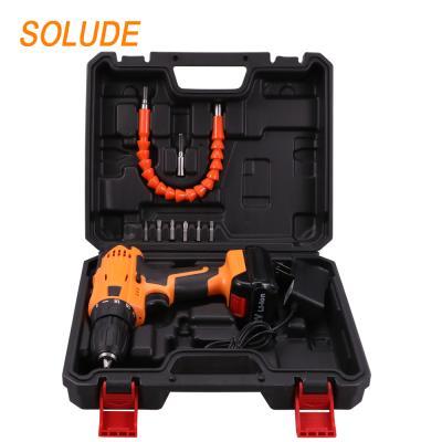 China Durable+Portable+Comfortable Handle+Small Pack 12V Lithium Battery Drill Household DIY Tools Kit With Plastic Toolbox Storage Case (one battery) for sale