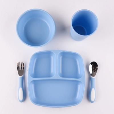 China Sustainable High Quality Food Grade Anti-fall Baby Cutlery Baby Tableware for sale